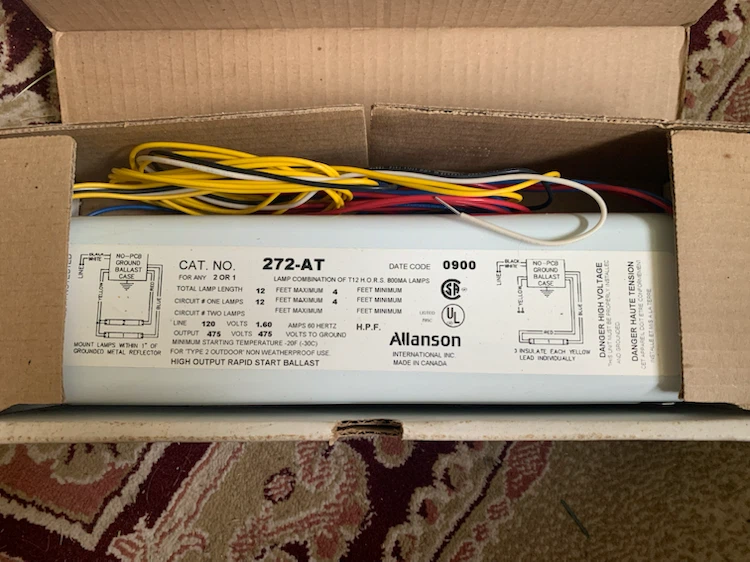 BNIB Allanson H.O. Fluorescent Lamp Ballast 272-AT