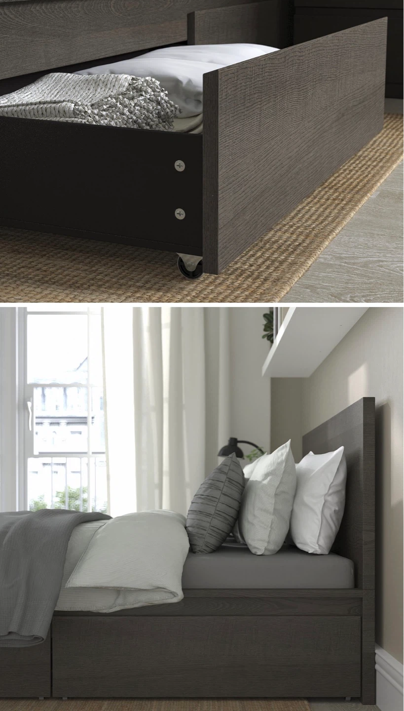 IKEA Malm Under-Bed  Storage Drawers brown full/twin - photo 3