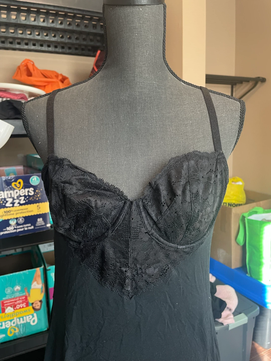 Victoria’s Secret Black Lace Trim Slip Dress size S - photo 2