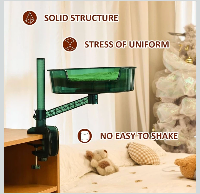 ZBUQ Desk-Mount Pet Bed, translucent green, cream or orange - photo 4