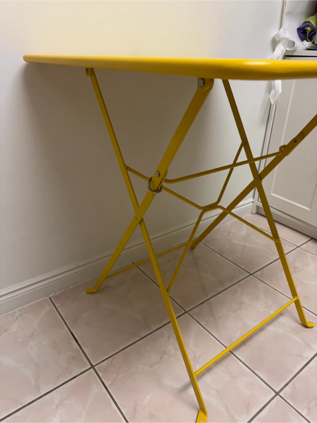 Ikea Yellow folding metal patio table - photo 2
