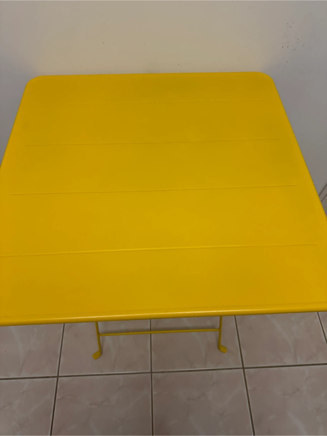 Ikea Yellow folding metal patio table - photo 3