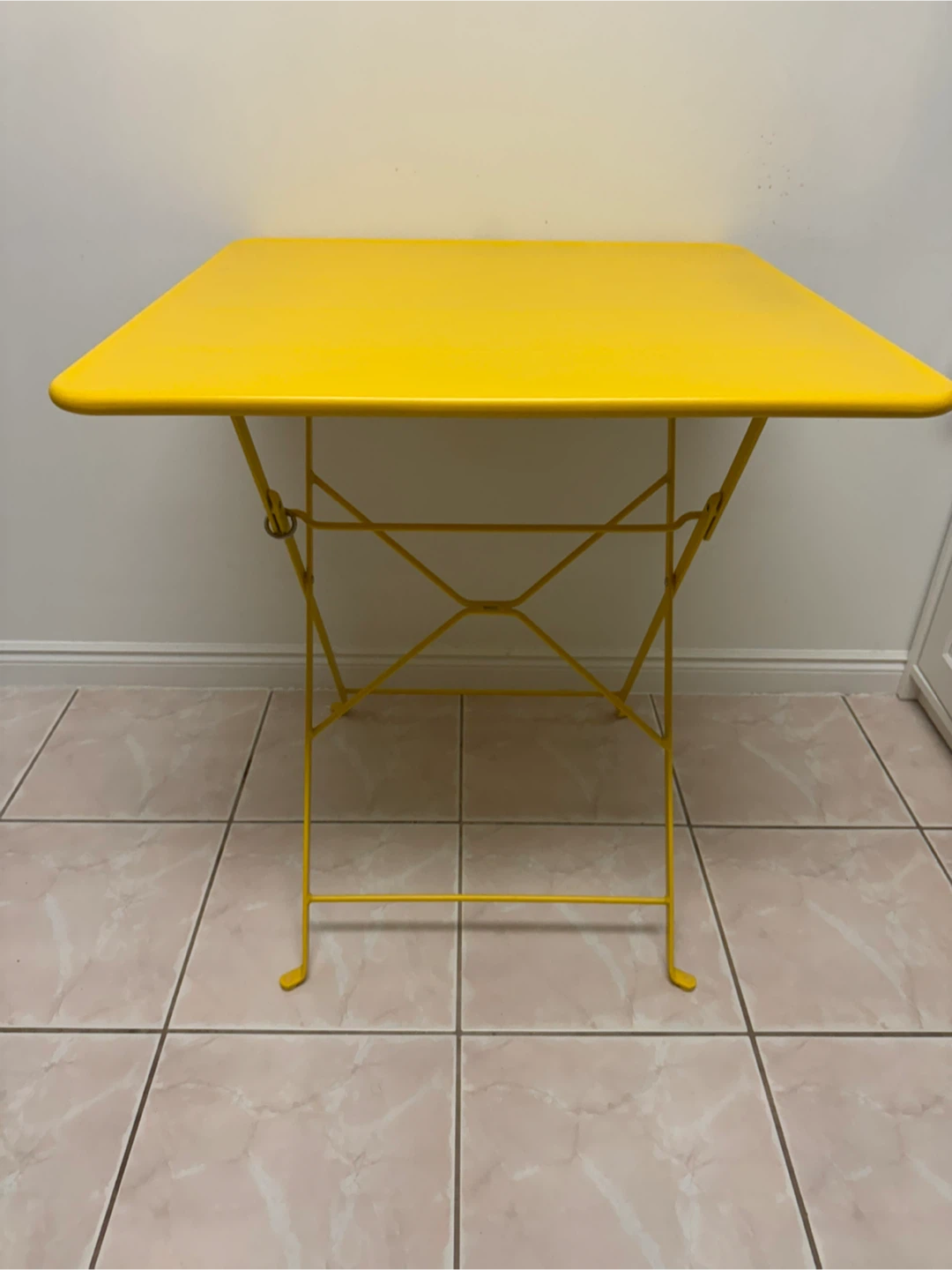 Ikea Yellow folding metal patio table - photo 4