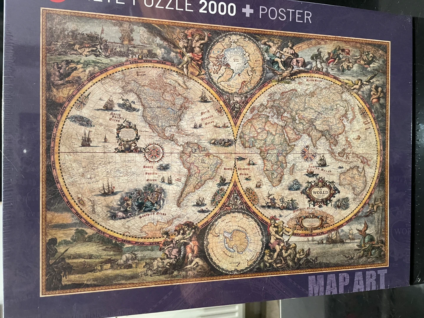 Map Art 2000-Piece World Map Jigsaw Puzzle
