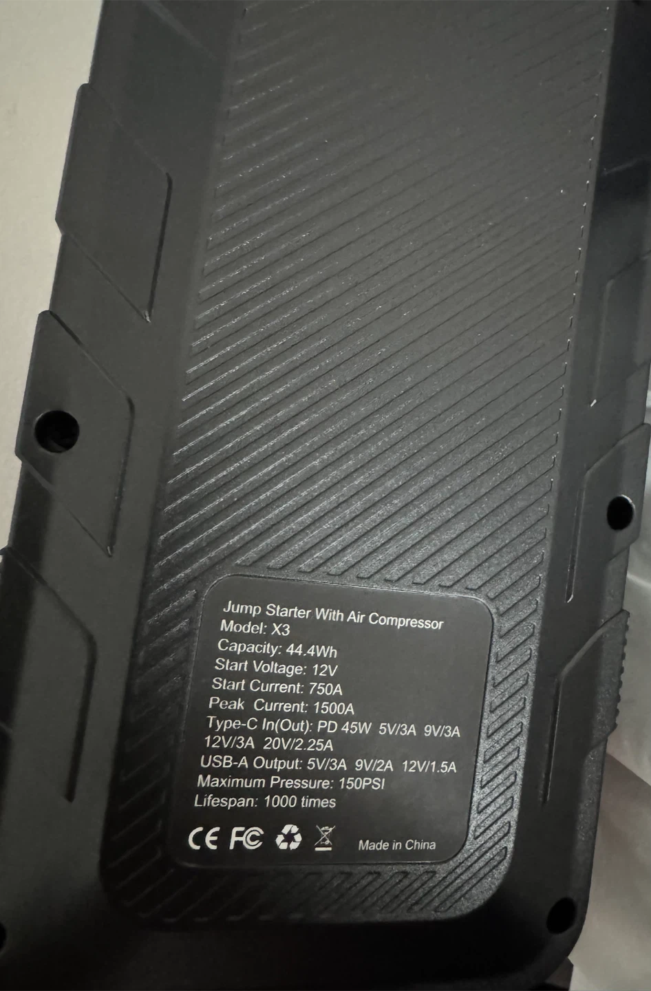 UIBI Jump Starter with Air Compressor Model X3 - photo 5