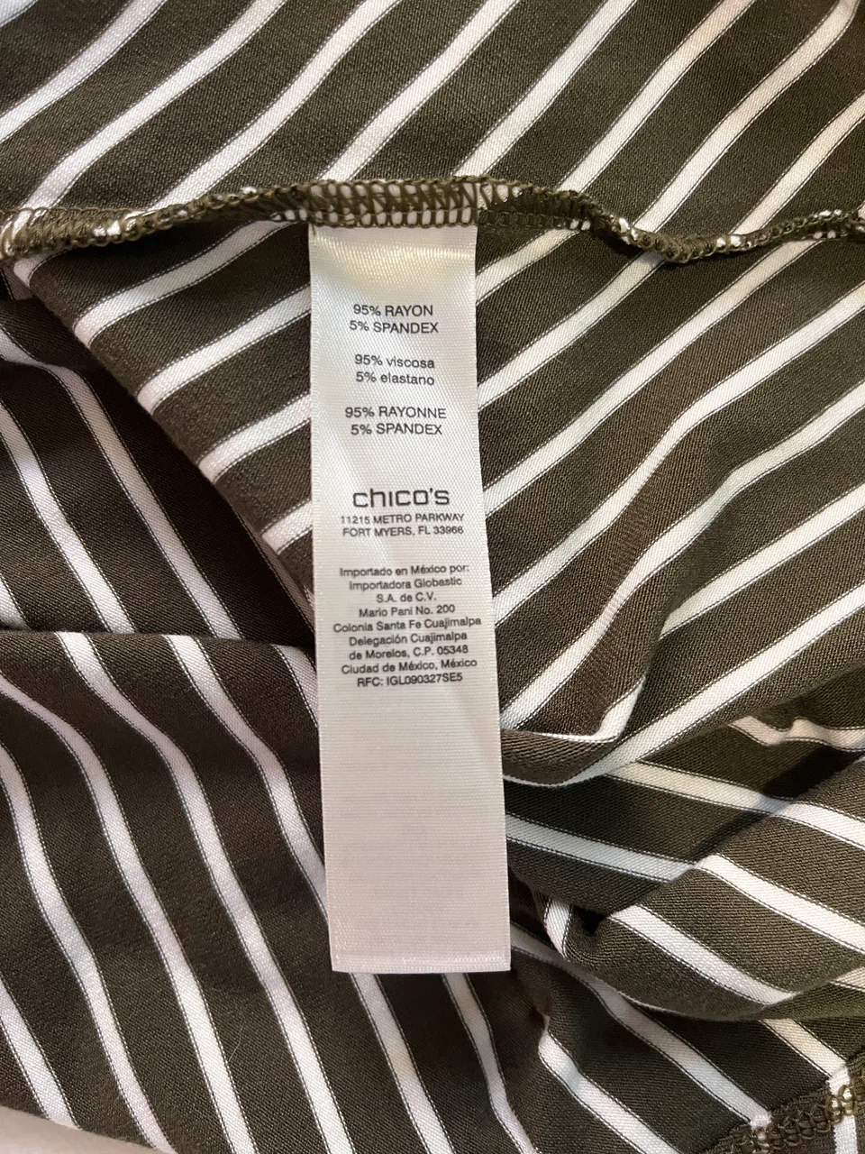 Chico's Forever Stripe 3/4 sleeves tee size 1-US M - photo 2