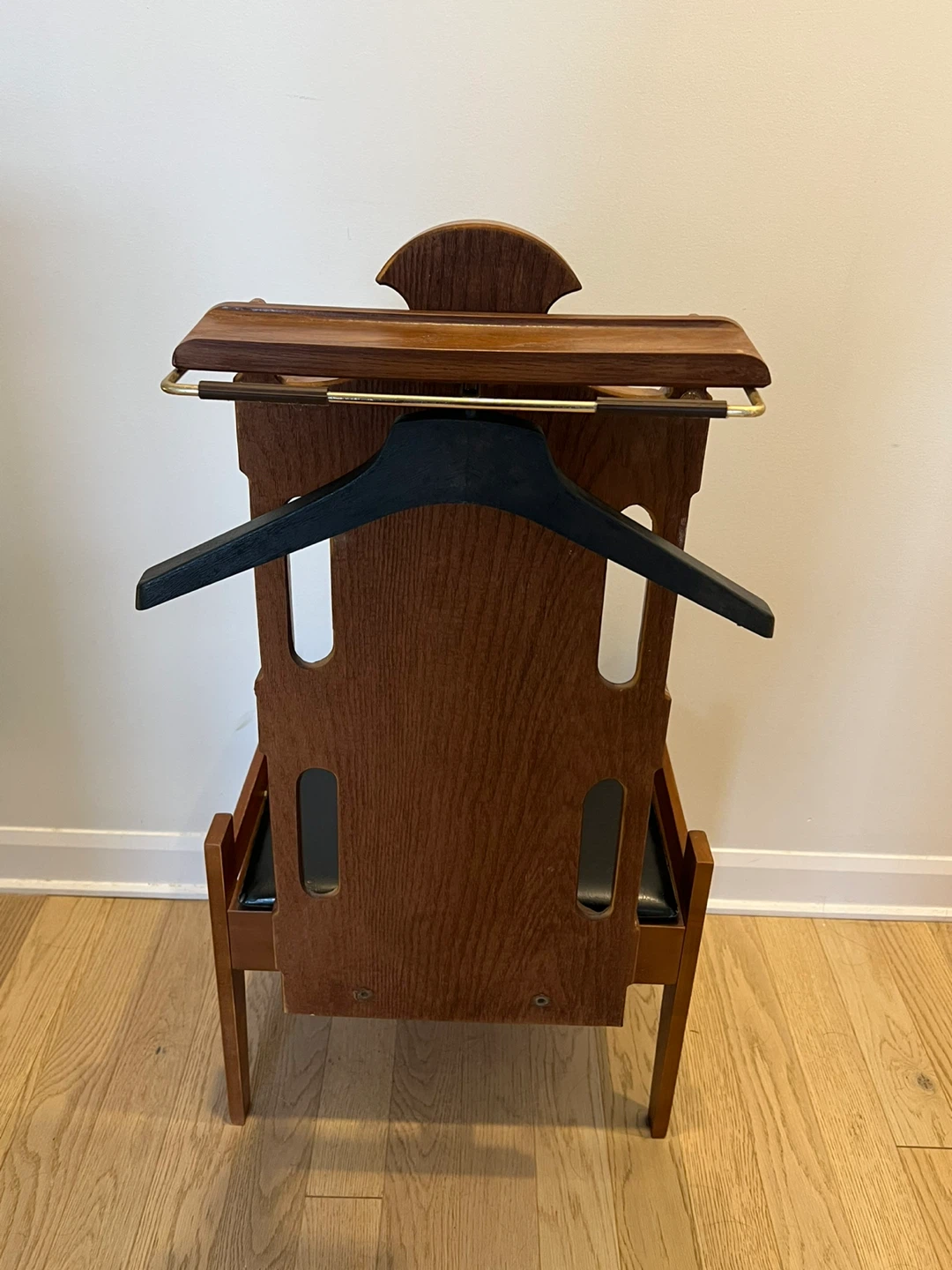 Vintage Wooden Valet Chair with Storage - photo 2