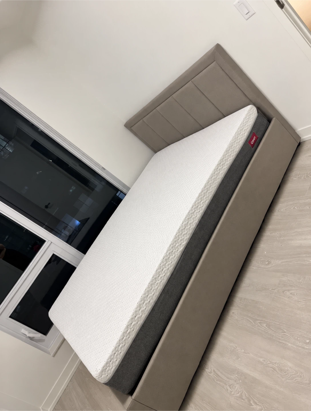 Pacific Queen Storage Bed – Beige Linen