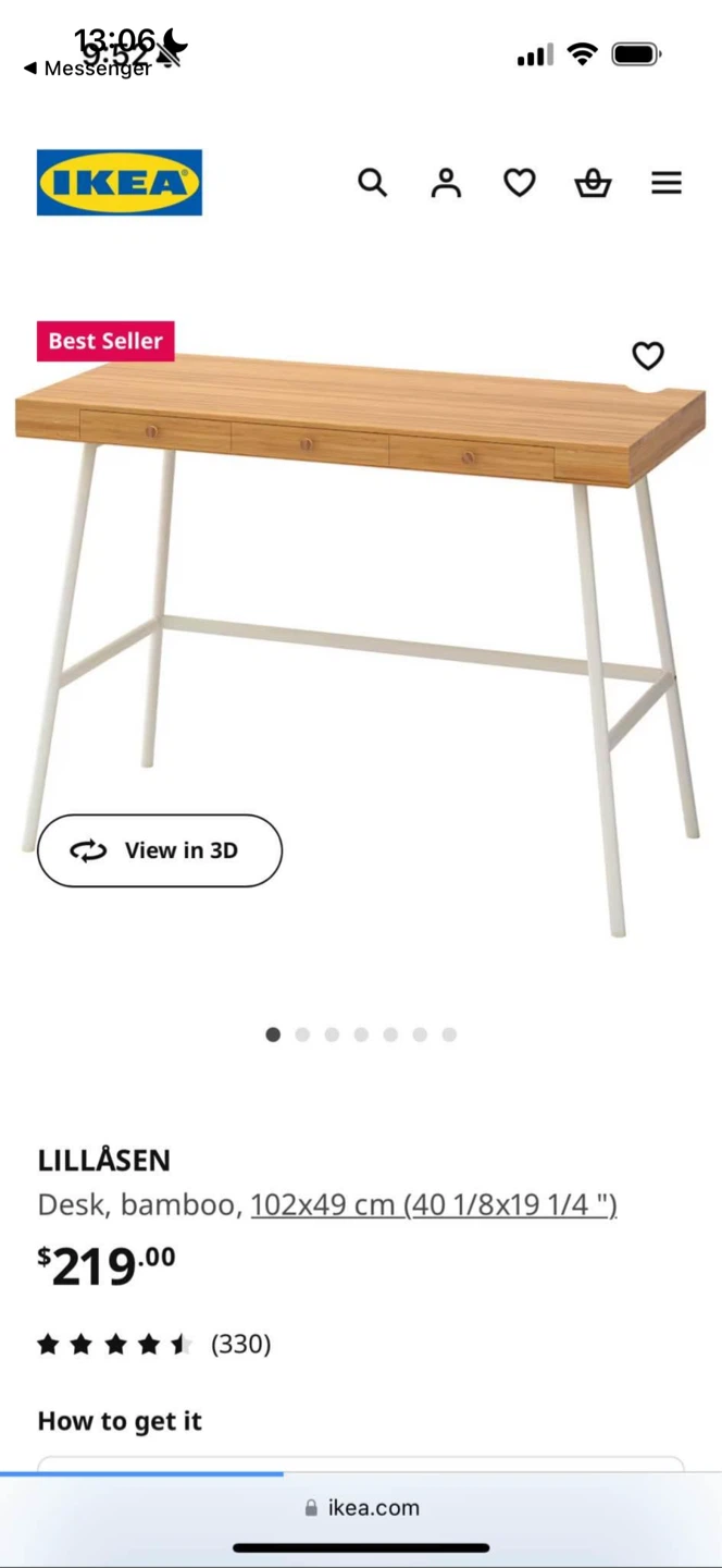 IKEA LILLÅSEN Bamboo Desk