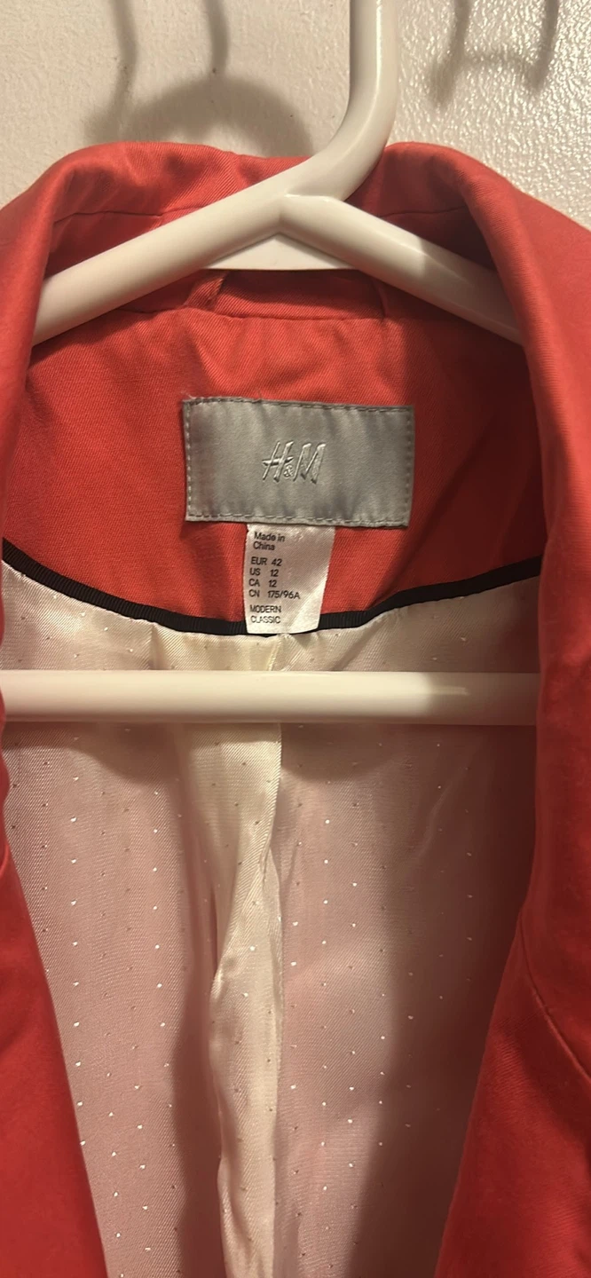 H&M Coral Trench Coat Size 12 - photo 2
