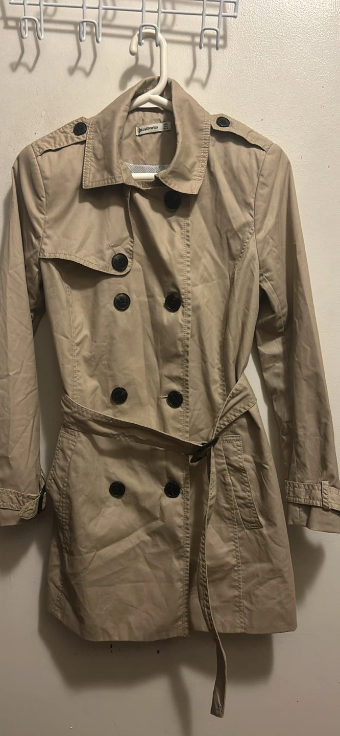 Stradivarius beige trench coat, size small