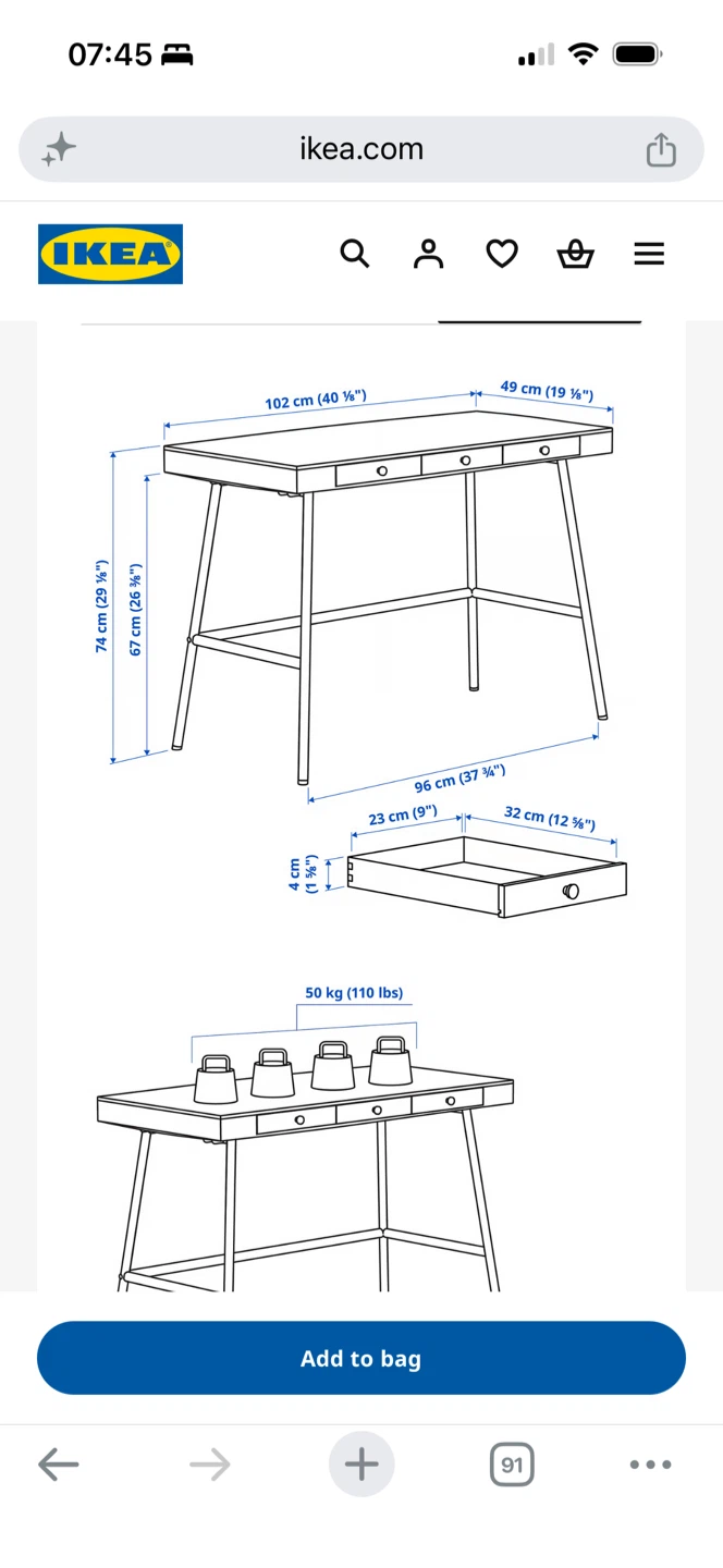 IKEA LILLÅSEN Bamboo Desk - photo 5