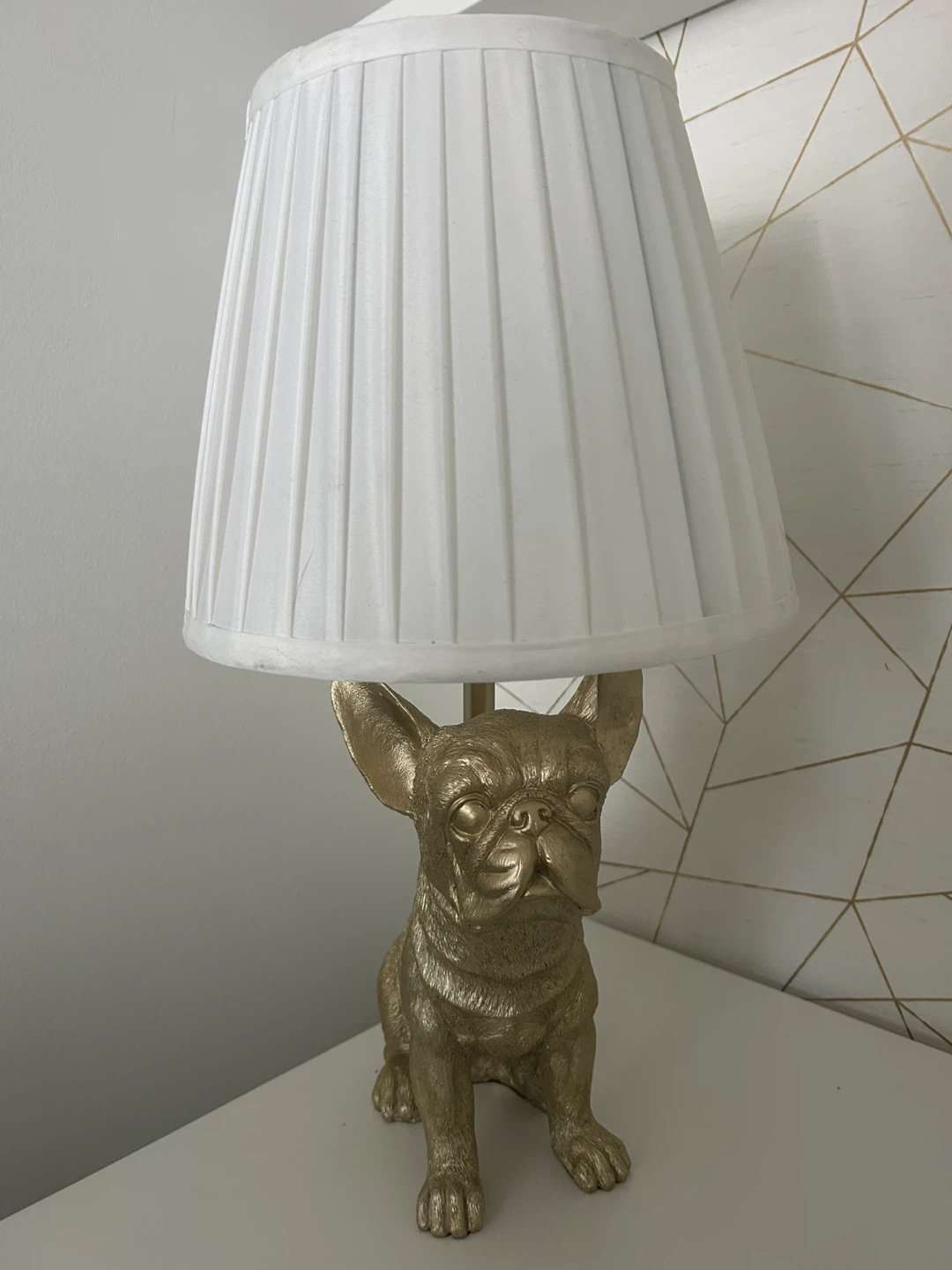 Gold French Bulldog Table Lamp