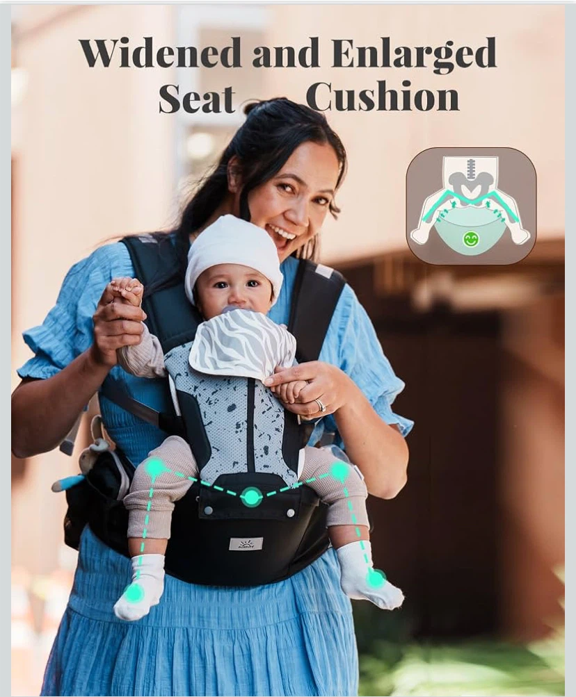 6-in-1 Ergonomic Baby Carrier with Hip Seat