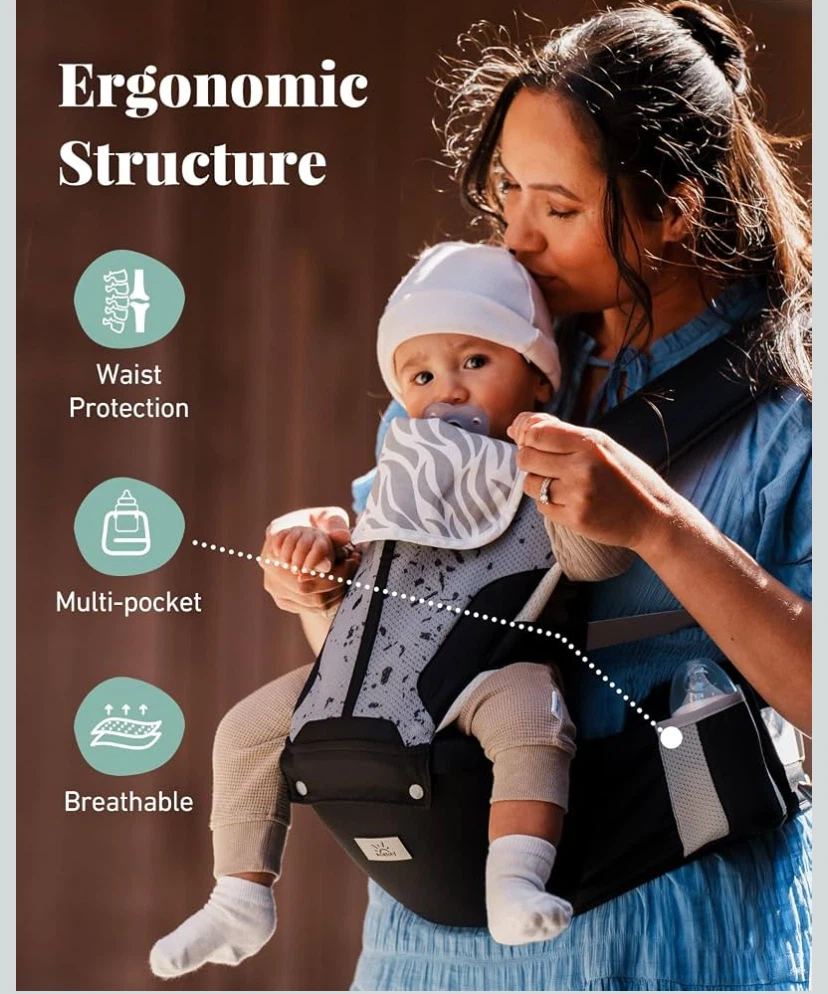6-in-1 Ergonomic Baby Carrier with Hip Seat - photo 2