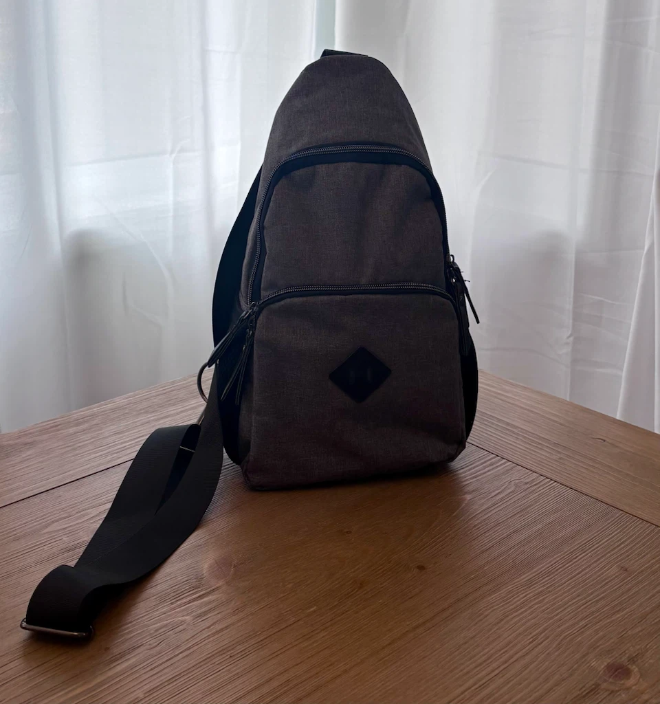 Grey Crossbody Sling Diaper Bag