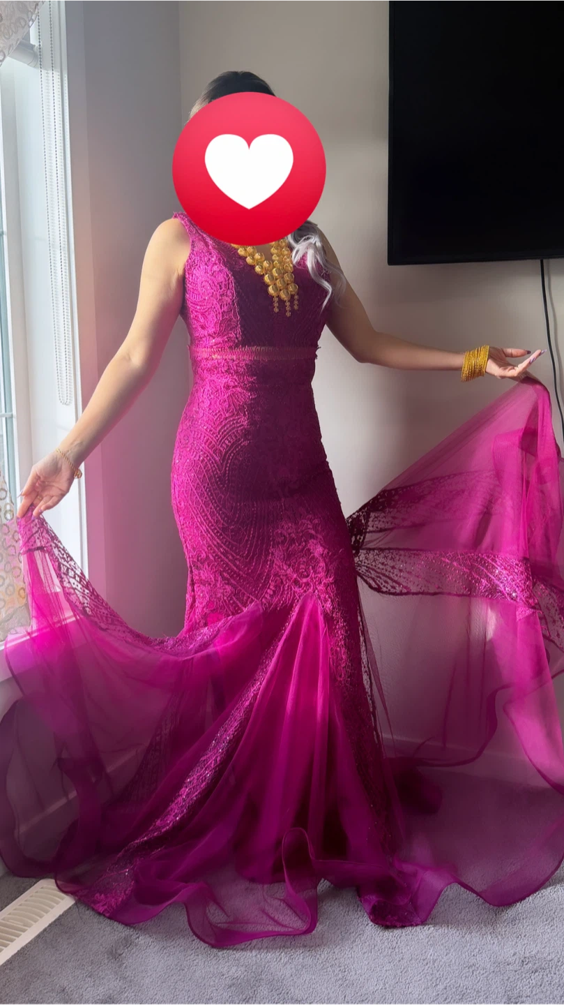 Magenta Formal Mermaid Evening Gown - photo 2