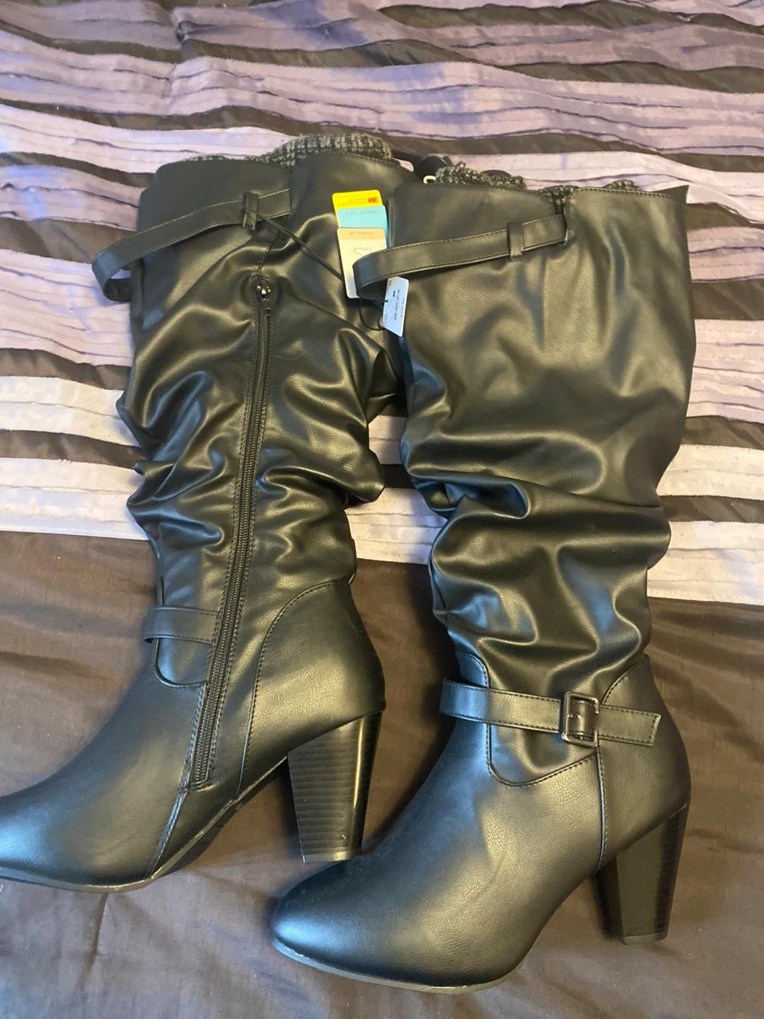 Ardene Black Knee-High Boots Size 10