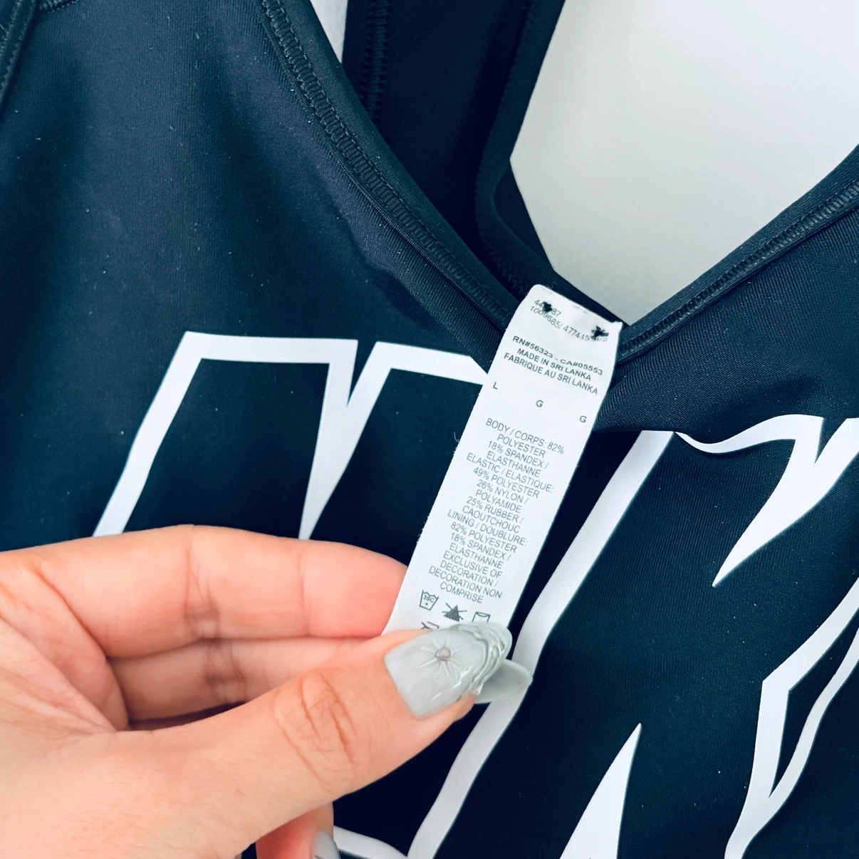 Nike Racerback Logo Sports Bra Black Size L - photo 3