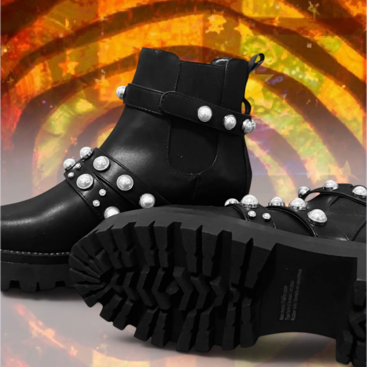 Black Pearl Embellished Ankle Boots - photo 3