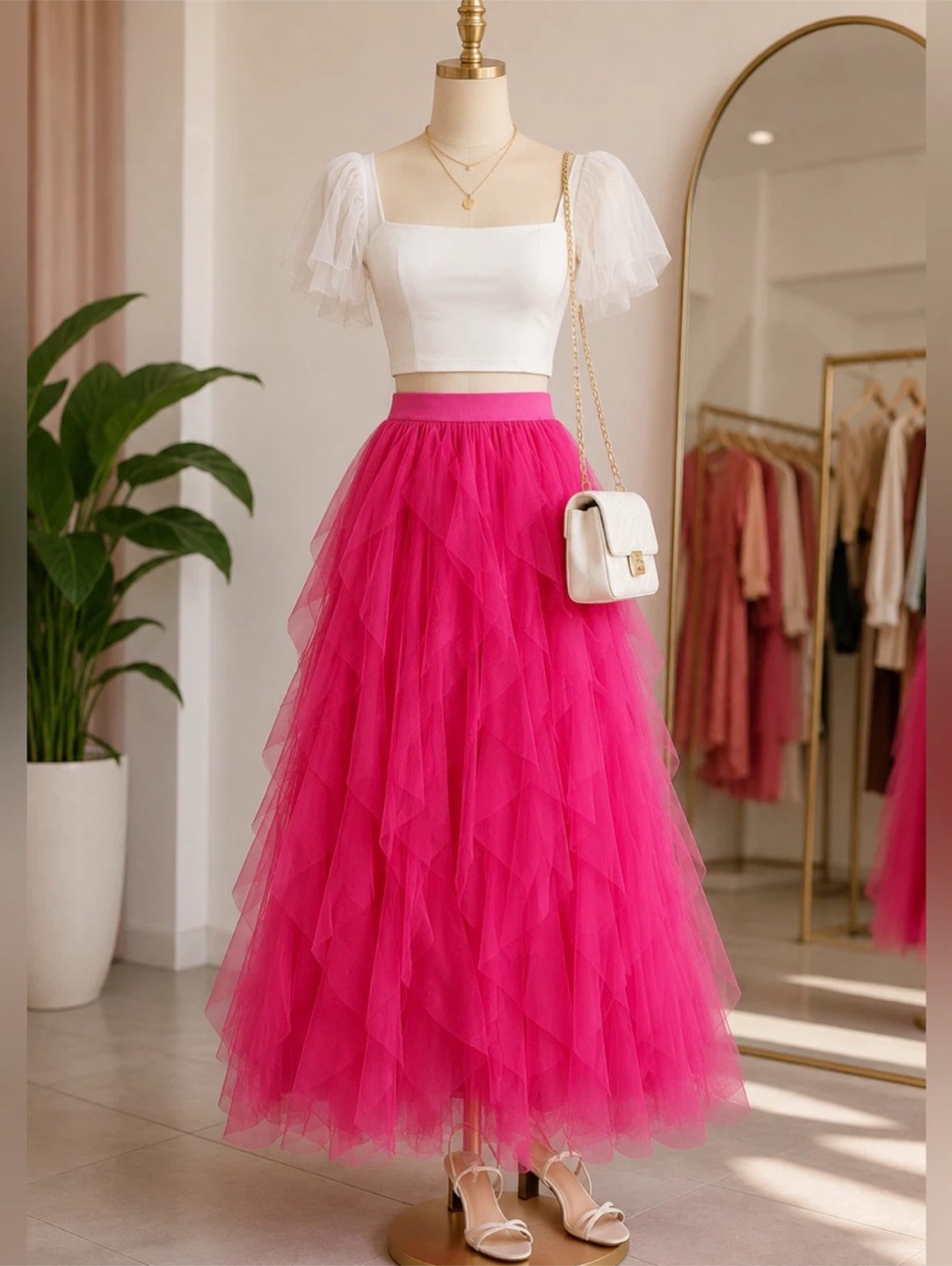 Pink set skirt+ Reebok Pink and Suede Sneakers - photo 3