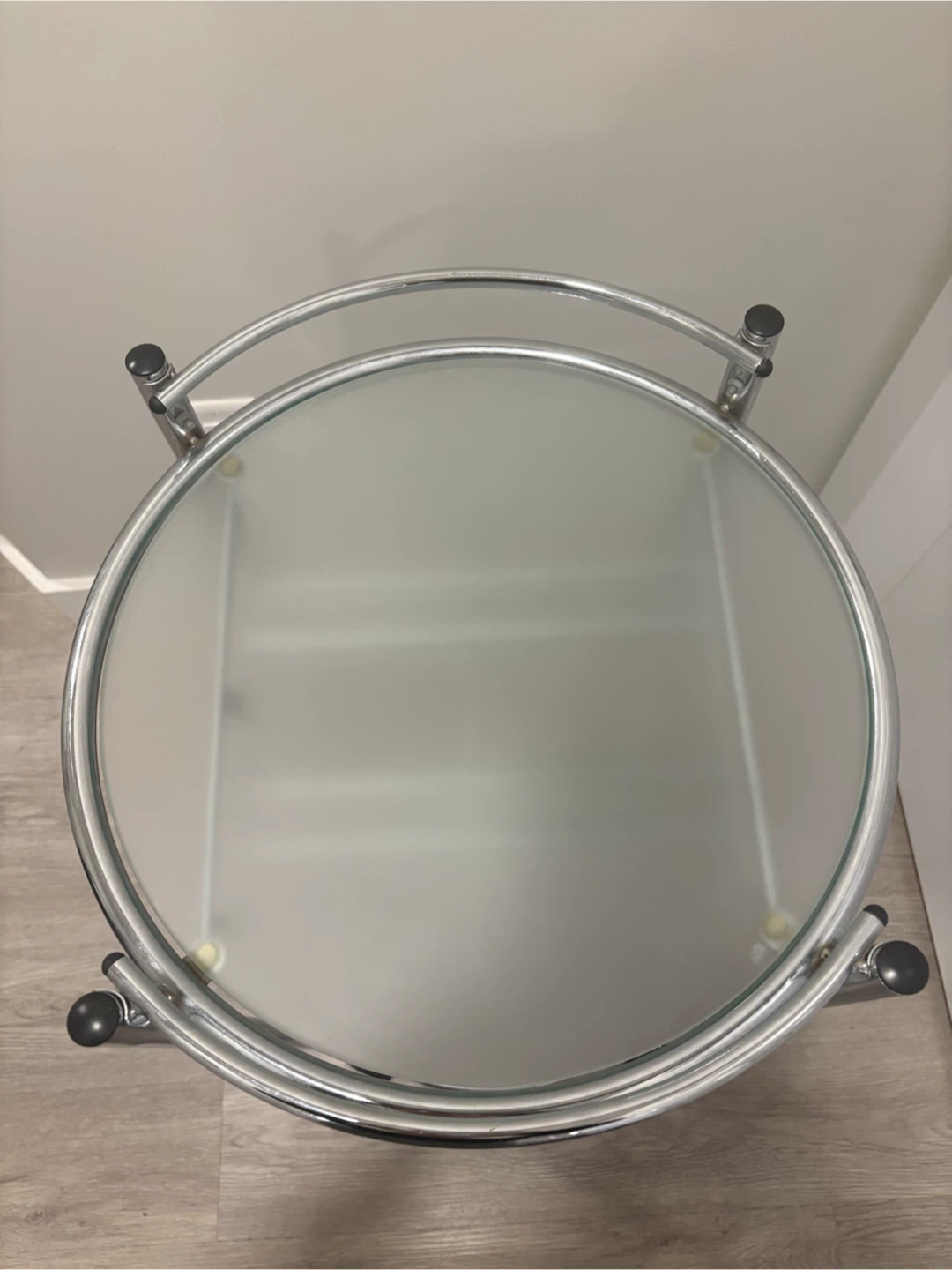Chrome and Frosted Glass Rolling Bar Cart - photo 4