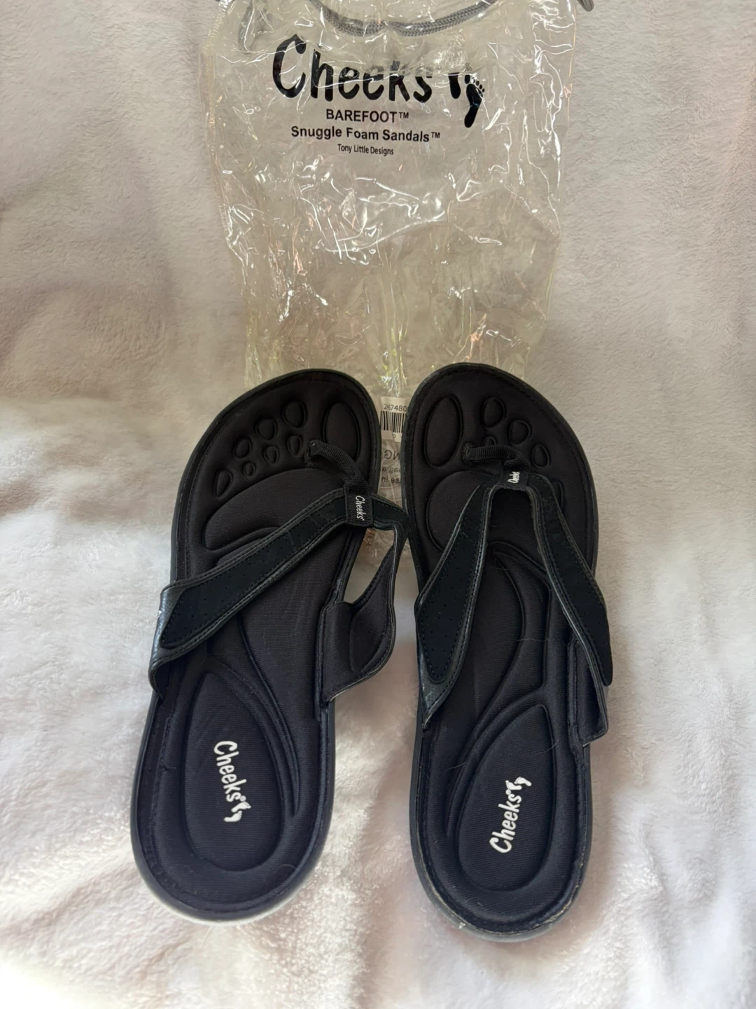 Cheeks Barefoot Snuggle Foam Sandals Black - photo 2