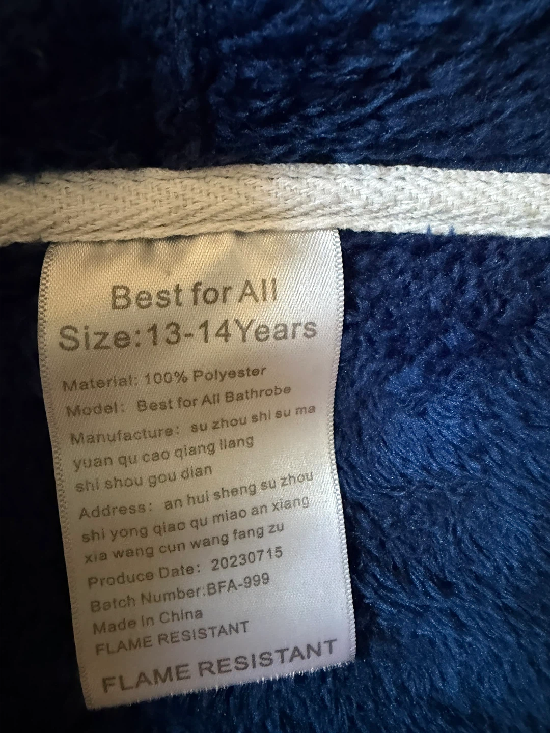 Best for All Navy Blue Bathrobe 13-14 Yo - photo 3