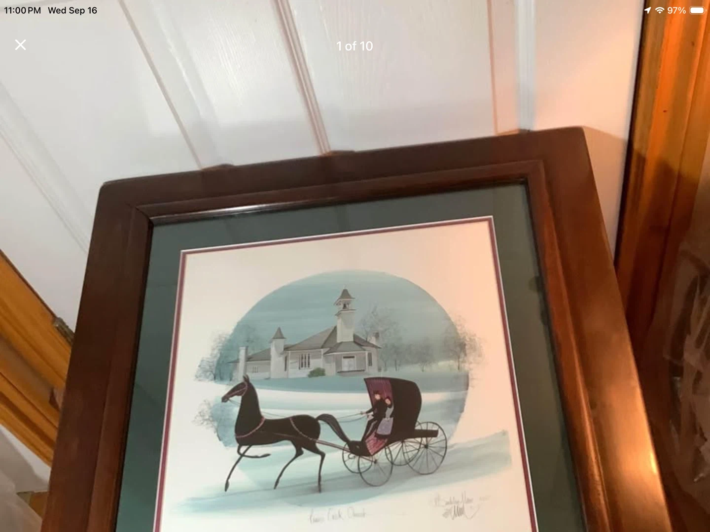 P. Buckley Moss’s Ltd Ed Lithography “Prairie Creek Church” 🐞