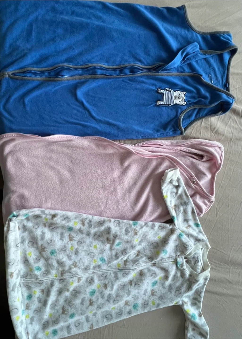 Baby Sleep Sack Bundle, 2 cotton 1 fleece  Age:3-18 months - photo 3