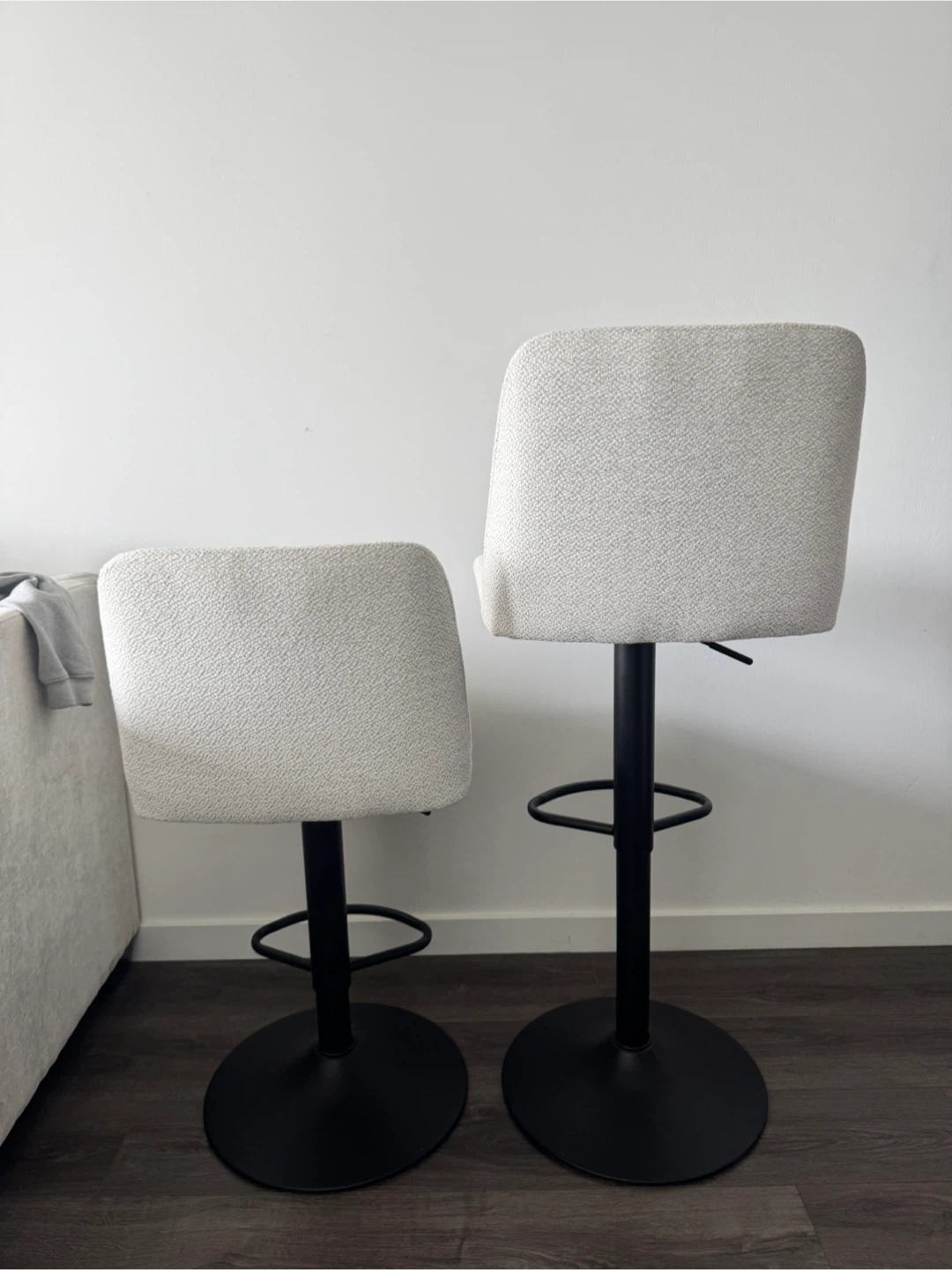 Bouclair Oatmeal Fabric Adjustable Bar Stools - photo 2