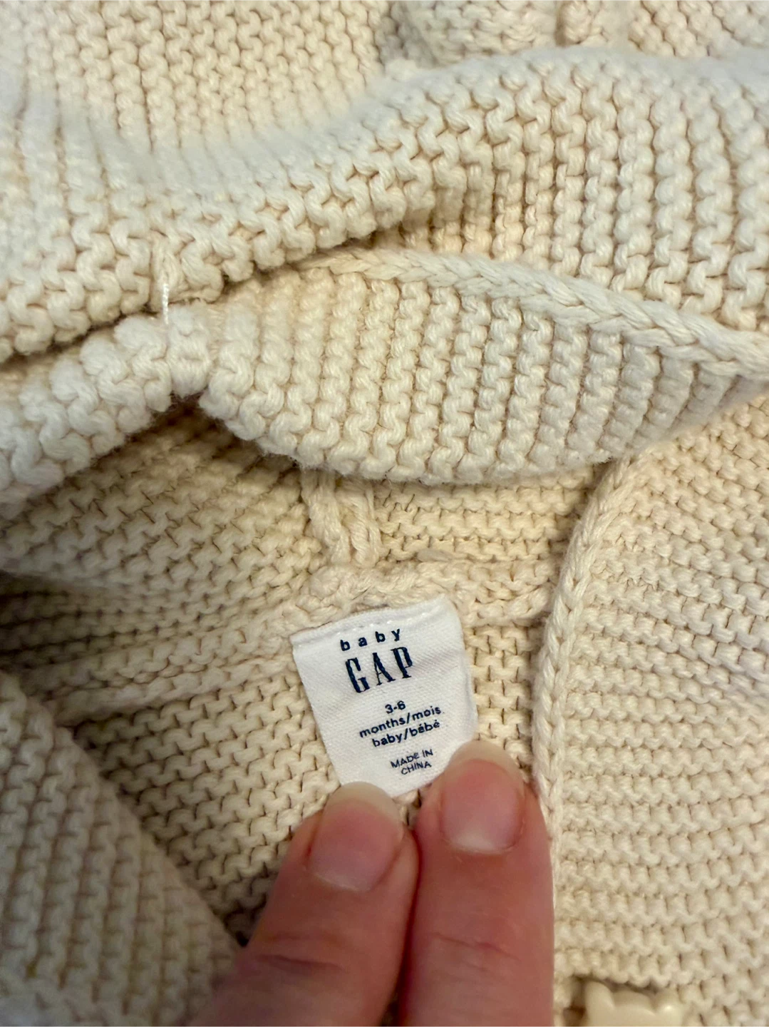 Baby Gap Cream Knit Hooded Cardigan - photo 2