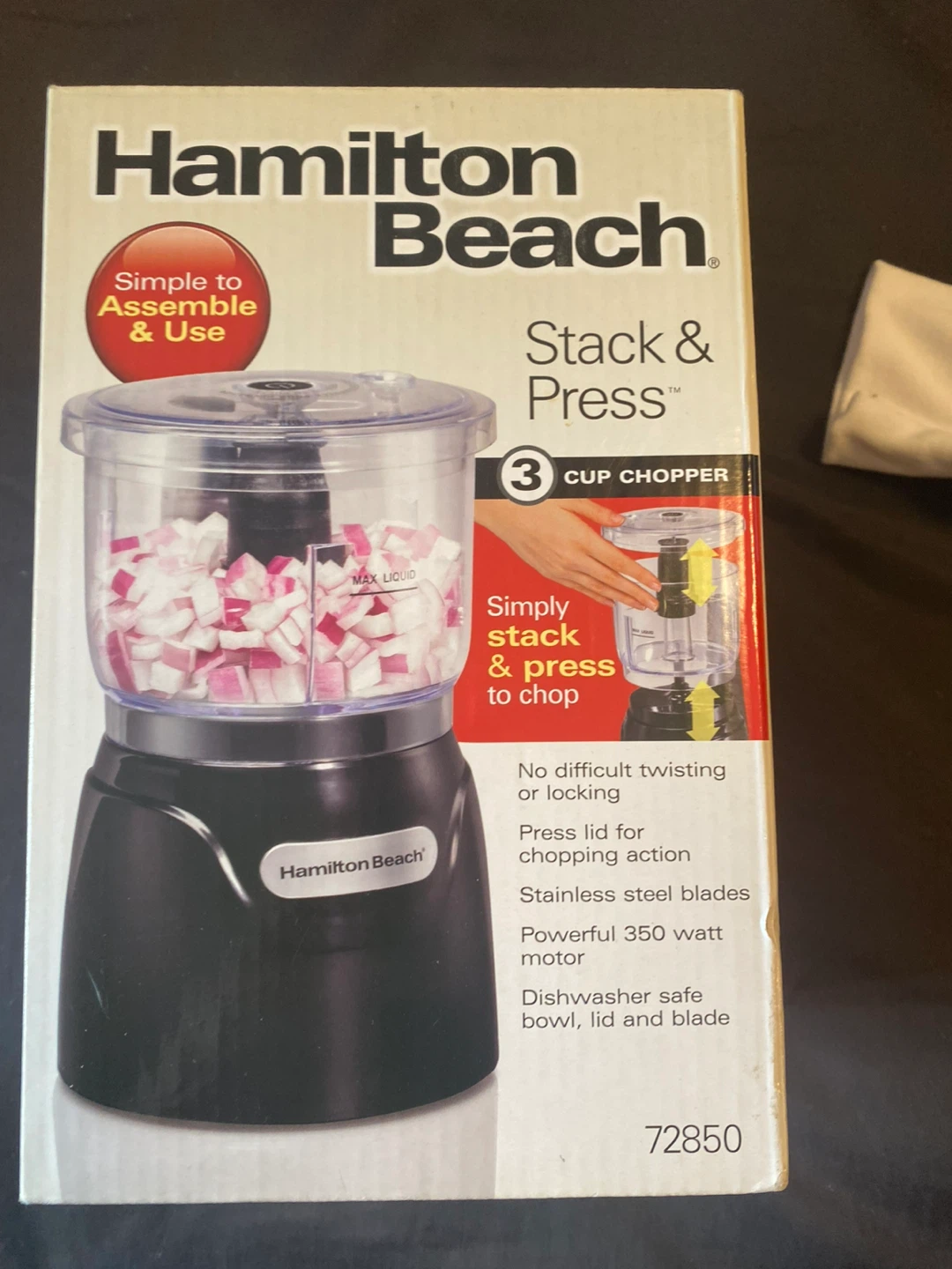 Hamilton Beach Stack & Press 3 Cup Chopper