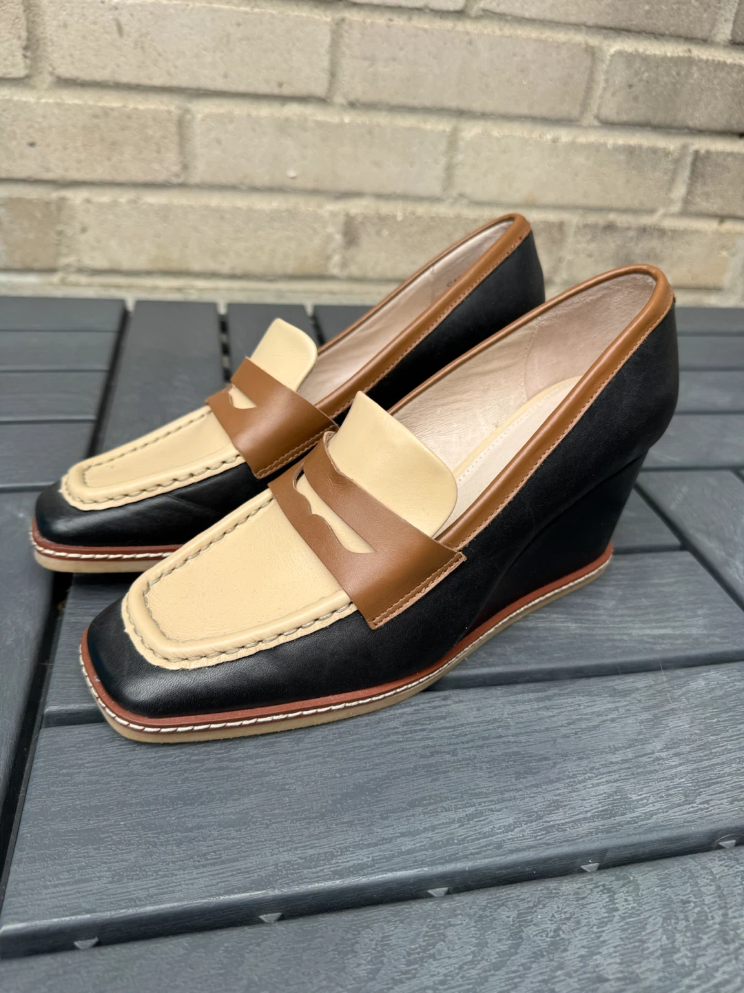 Sanctuary Leather Wedge Loafers