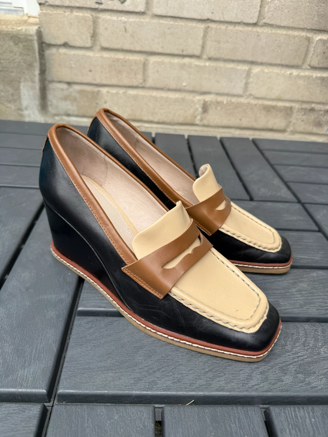 Sanctuary Leather Wedge Loafers - photo 2