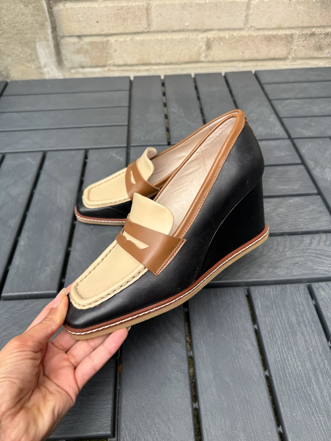 Sanctuary Leather Wedge Loafers - photo 3