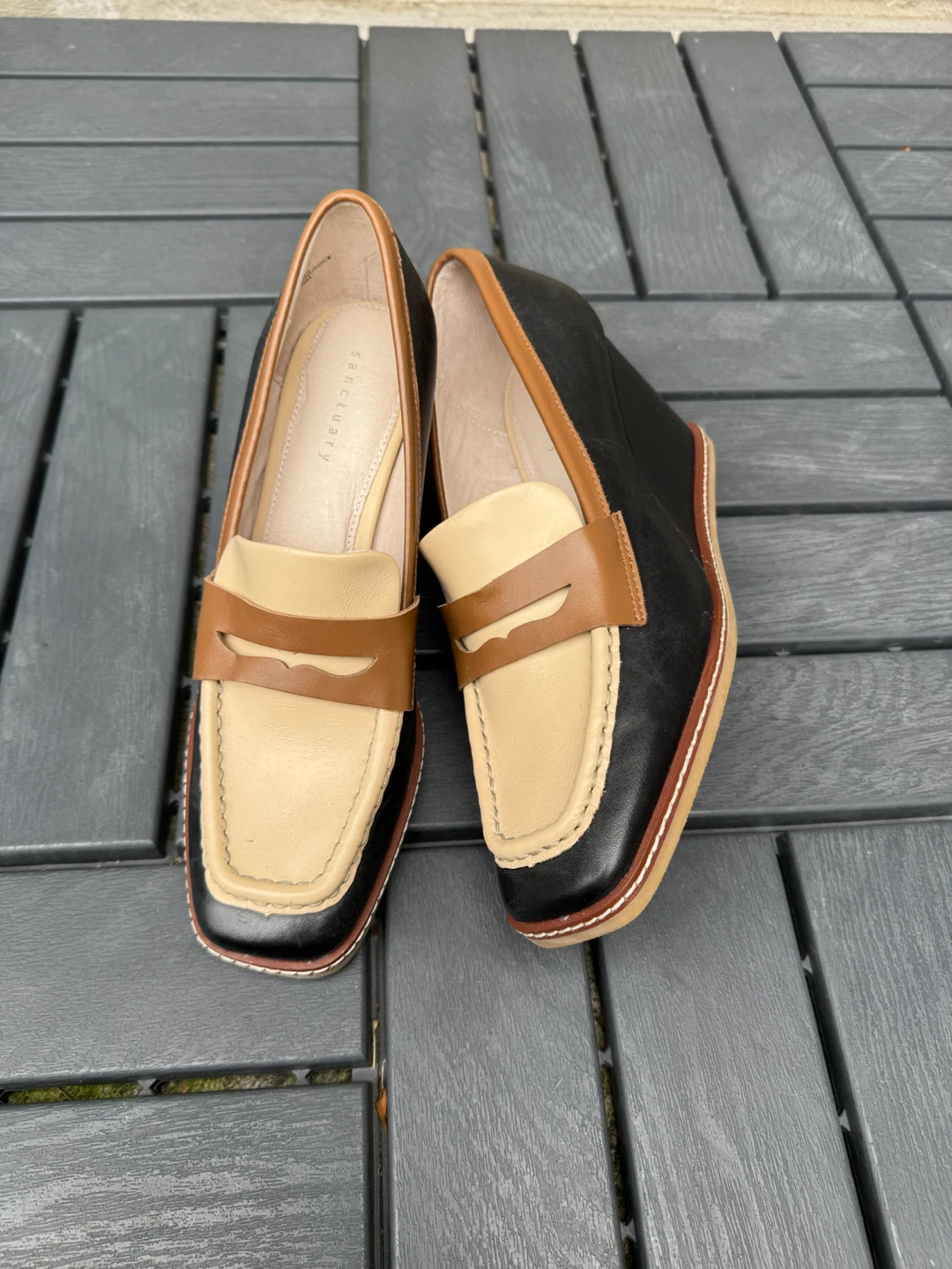 Sanctuary Leather Wedge Loafers - photo 4