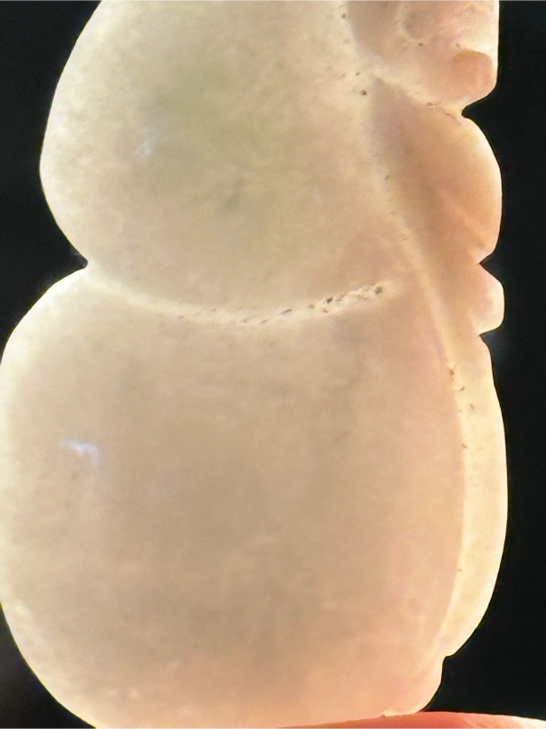 1.75" Natural Type A Icy White Jadeite Gourd Hulu Pendant - photo 2