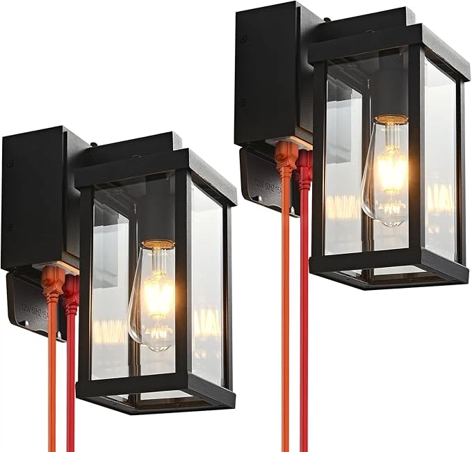 Outdoor Wall Lanterns with GFCI Outlets
