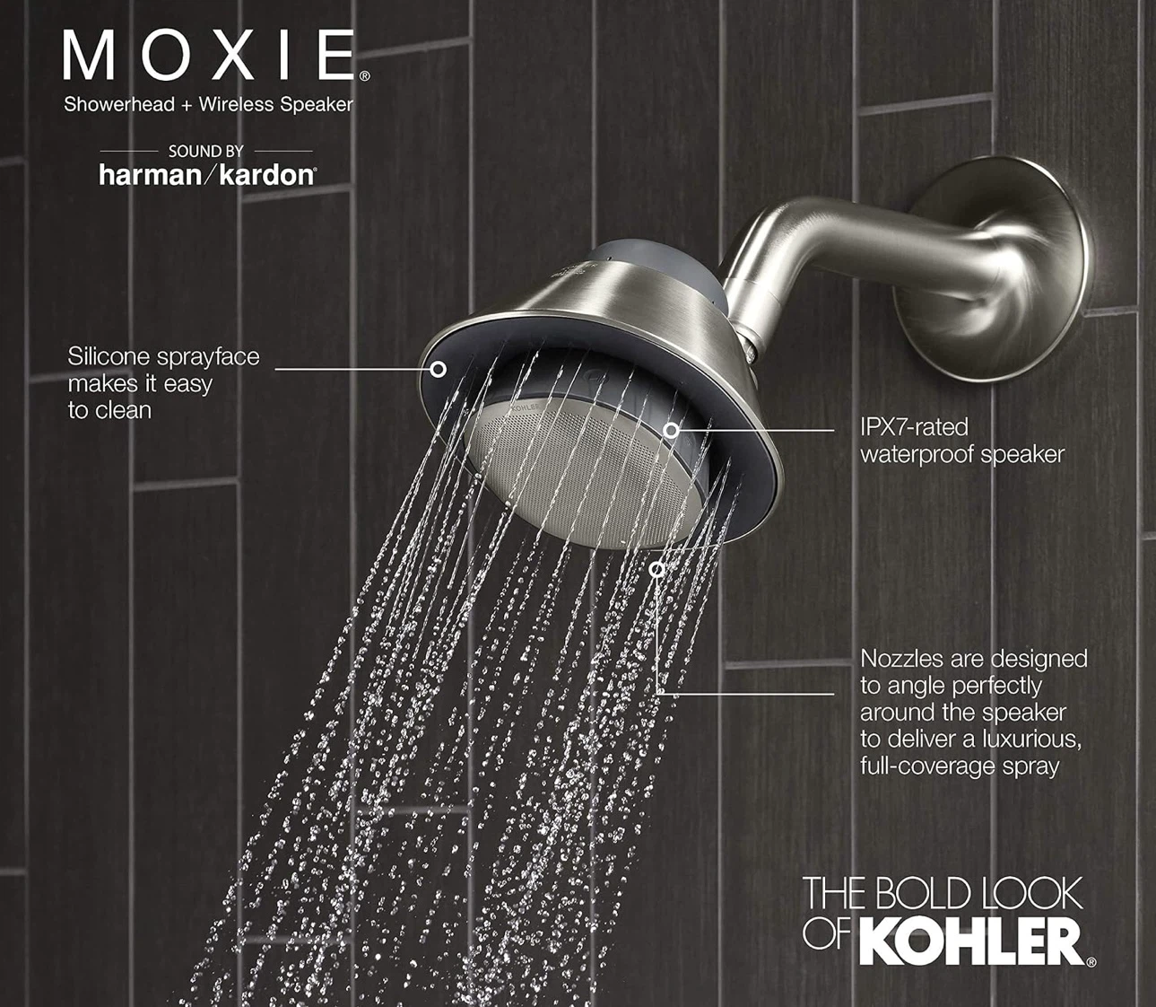 Kohler Moxie Showerhead with Wireless Speaker - photo 3