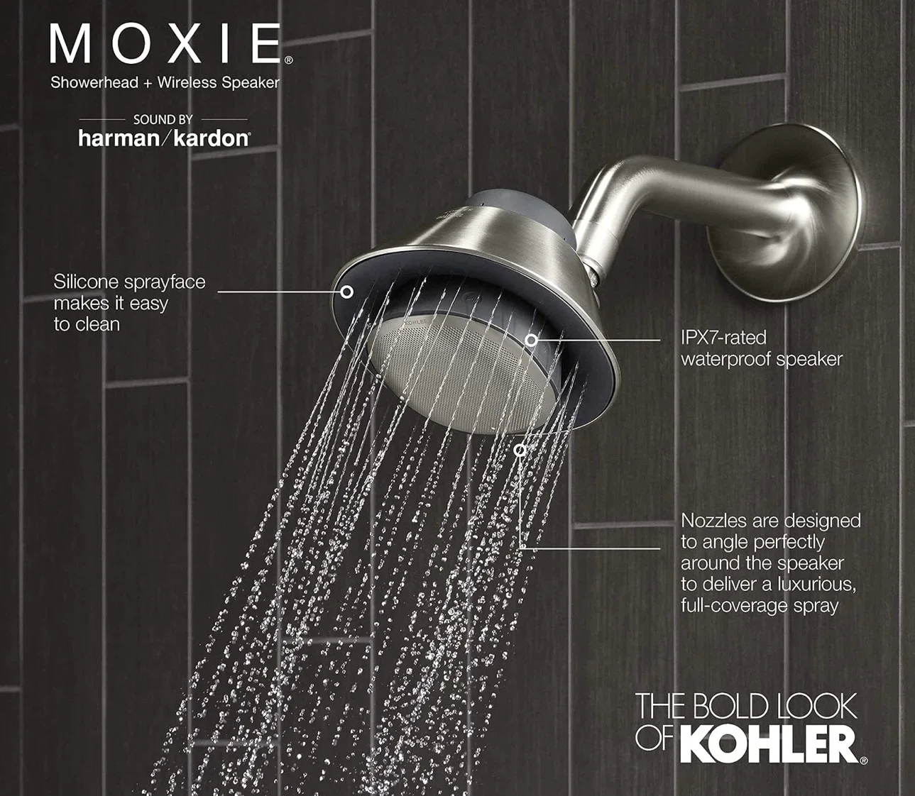 Kohler Moxie Showerhead with Wireless Speaker - photo 3