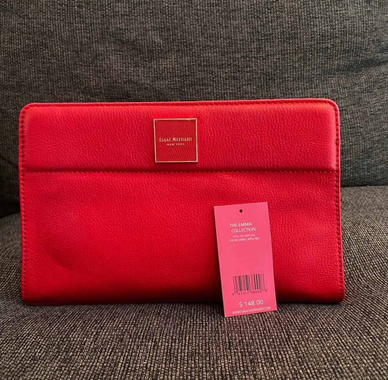 Isaac Mizrahi Red Leather Clutch Bag