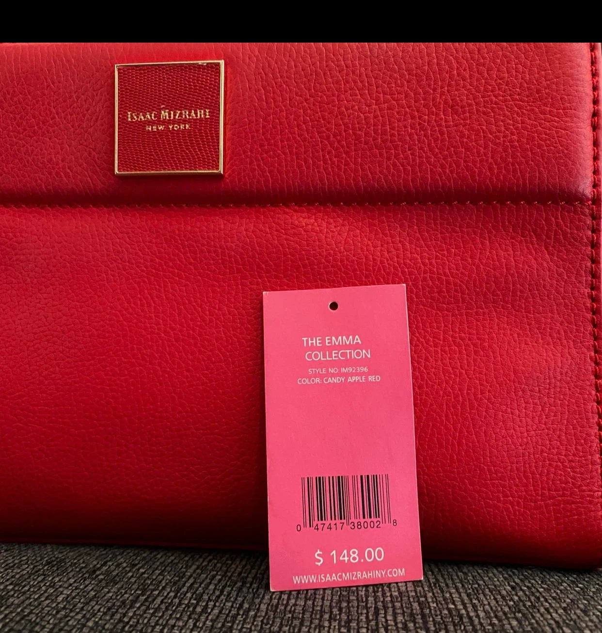 Isaac Mizrahi Red Leather Clutch Bag - photo 2