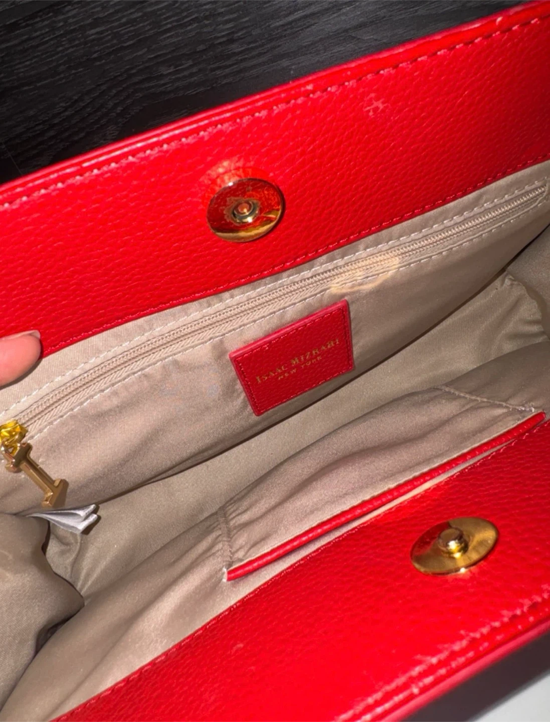 Isaac Mizrahi Red Leather Clutch Bag - photo 4