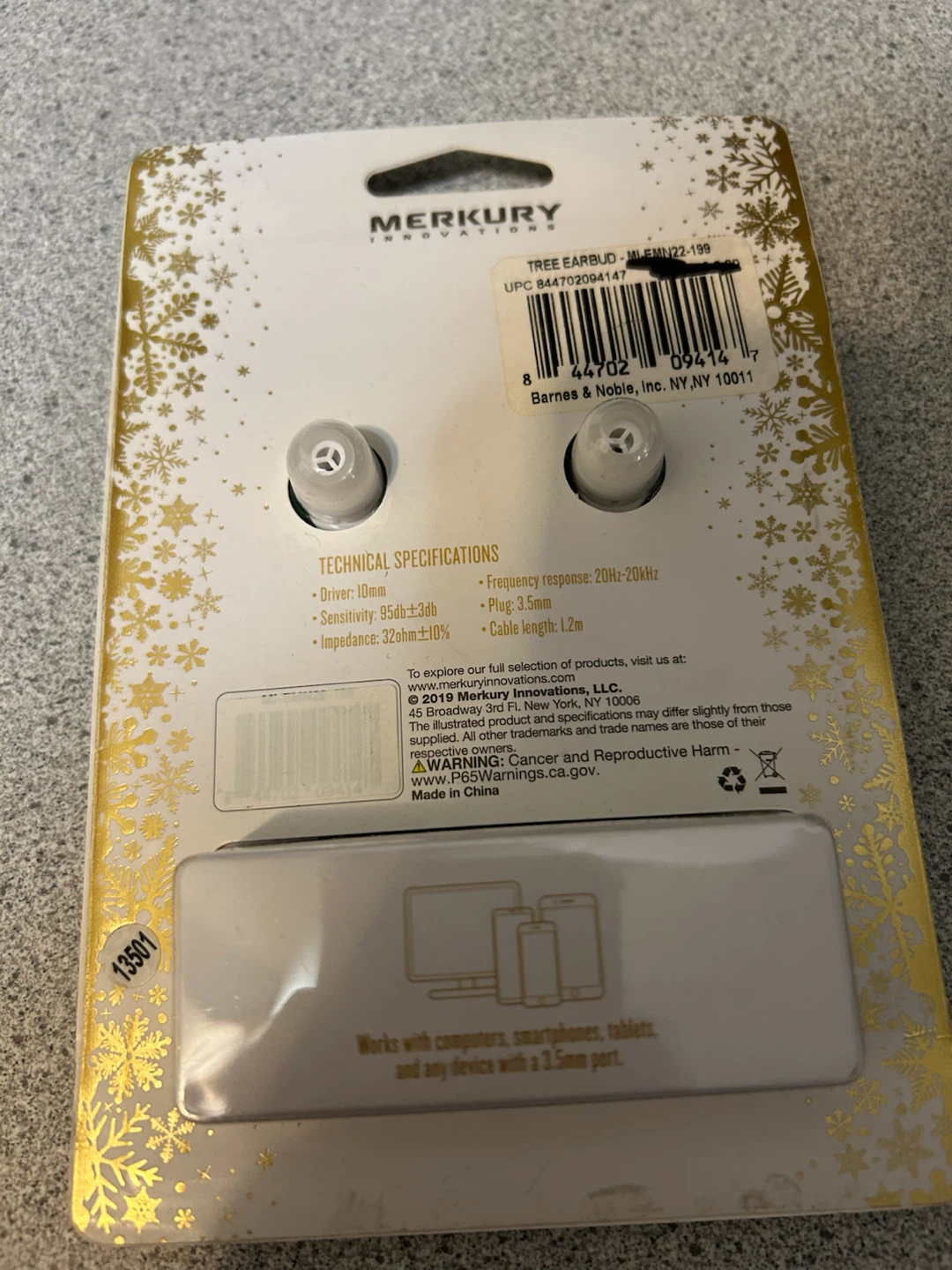 Merkury Innovations Christmas Tree Earbuds with Mic - photo 2