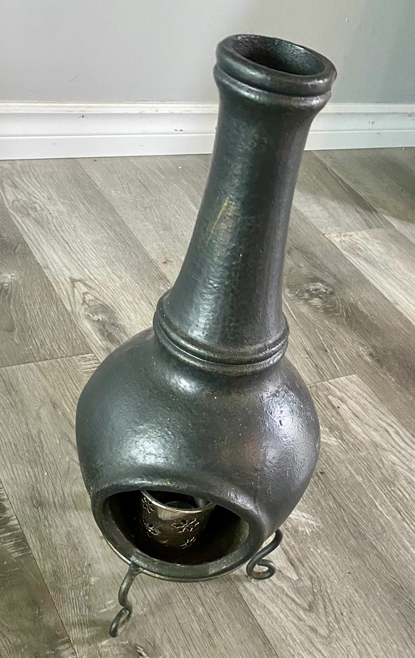 Black Cast Iron Tabletop Chiminea