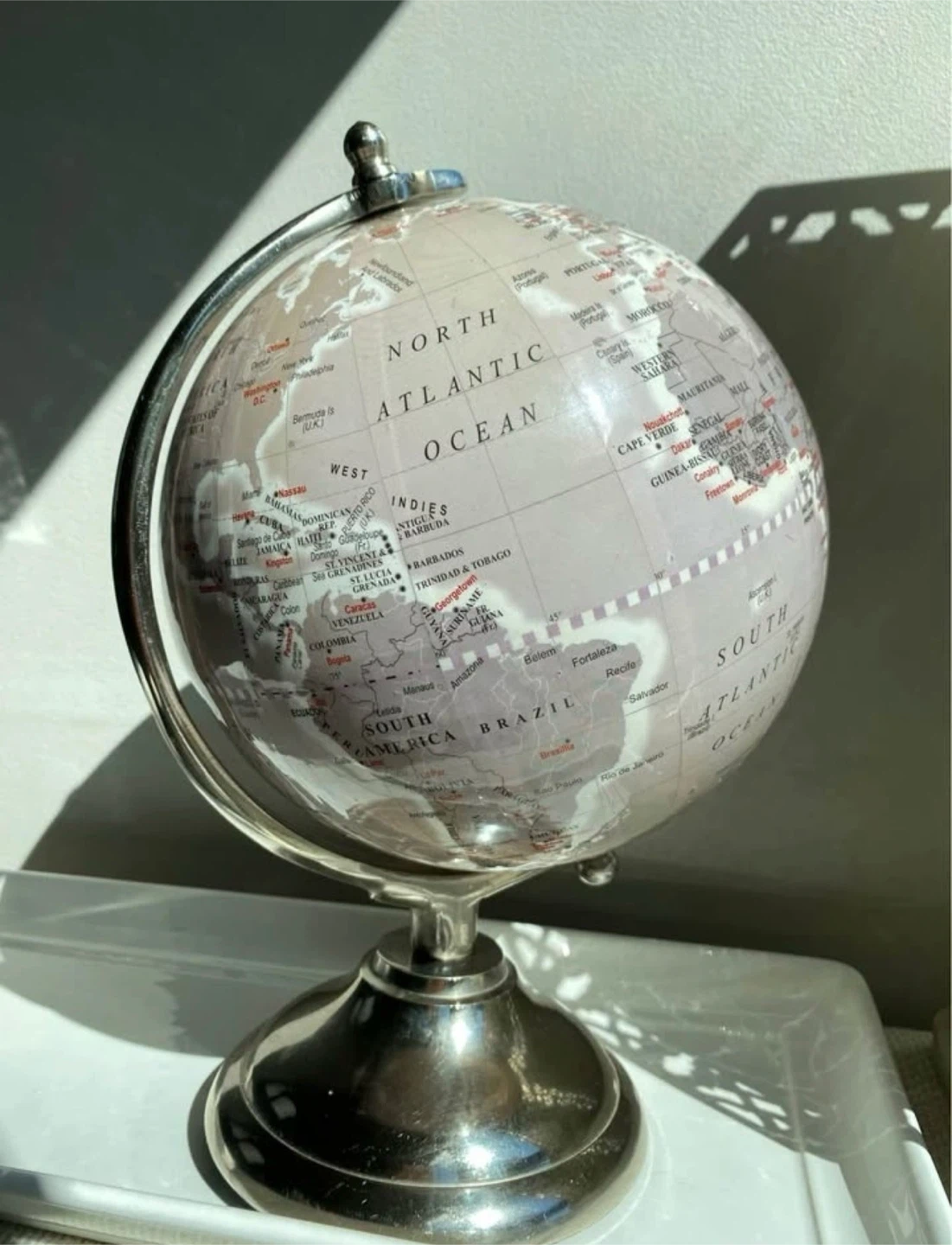 Desktop World Globe with Silver Stand - photo 2
