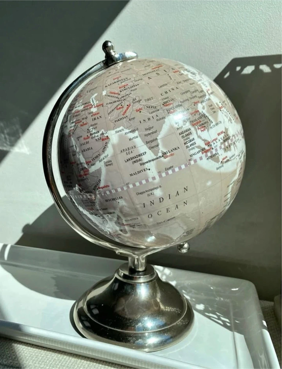 Desktop World Globe with Silver Stand - photo 3