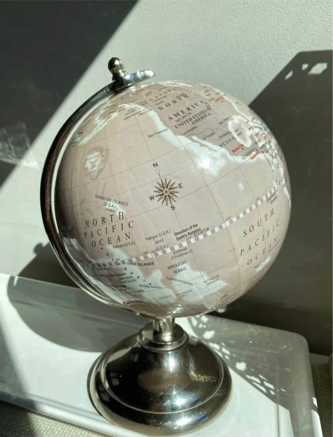 Desktop World Globe with Silver Stand - photo 4