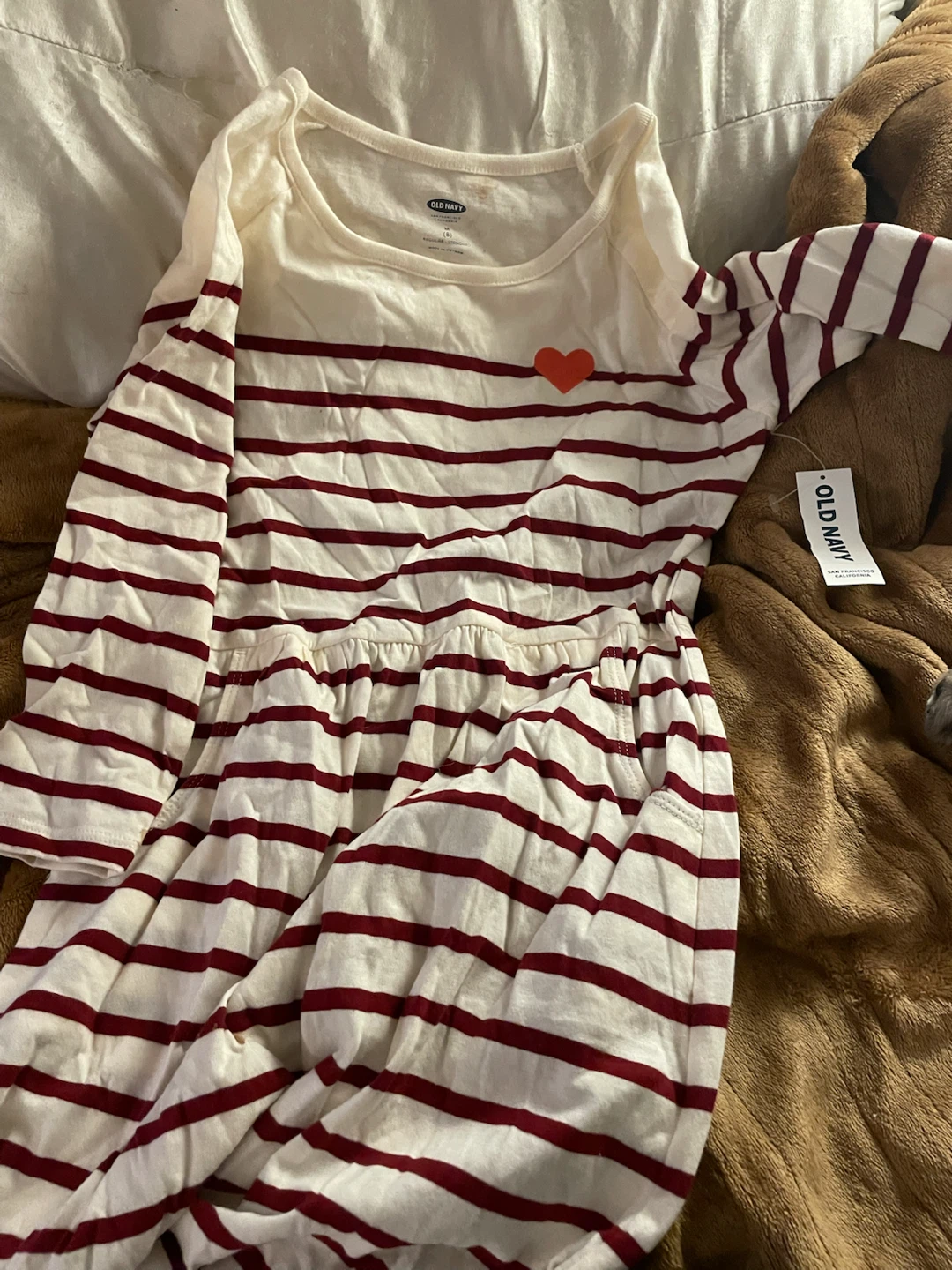 Old Navy Striped Dress with Heart Detail